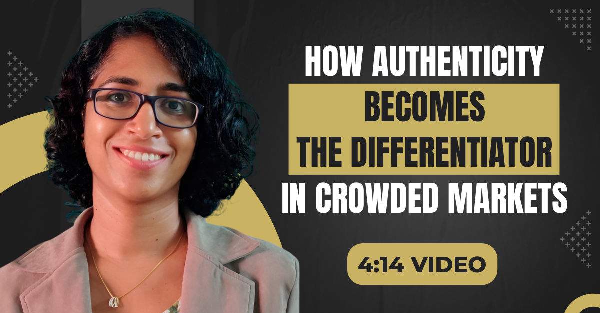 Read more about the article (4:14 Q&A Video) “How Authenticity Becomes the Differentiator in Crowded Markets”