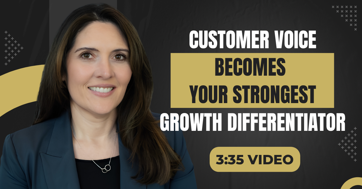 Read more about the article (3:35 Q&A Video) “Customer Voice Becomes Your Strongest Growth Differentiator”